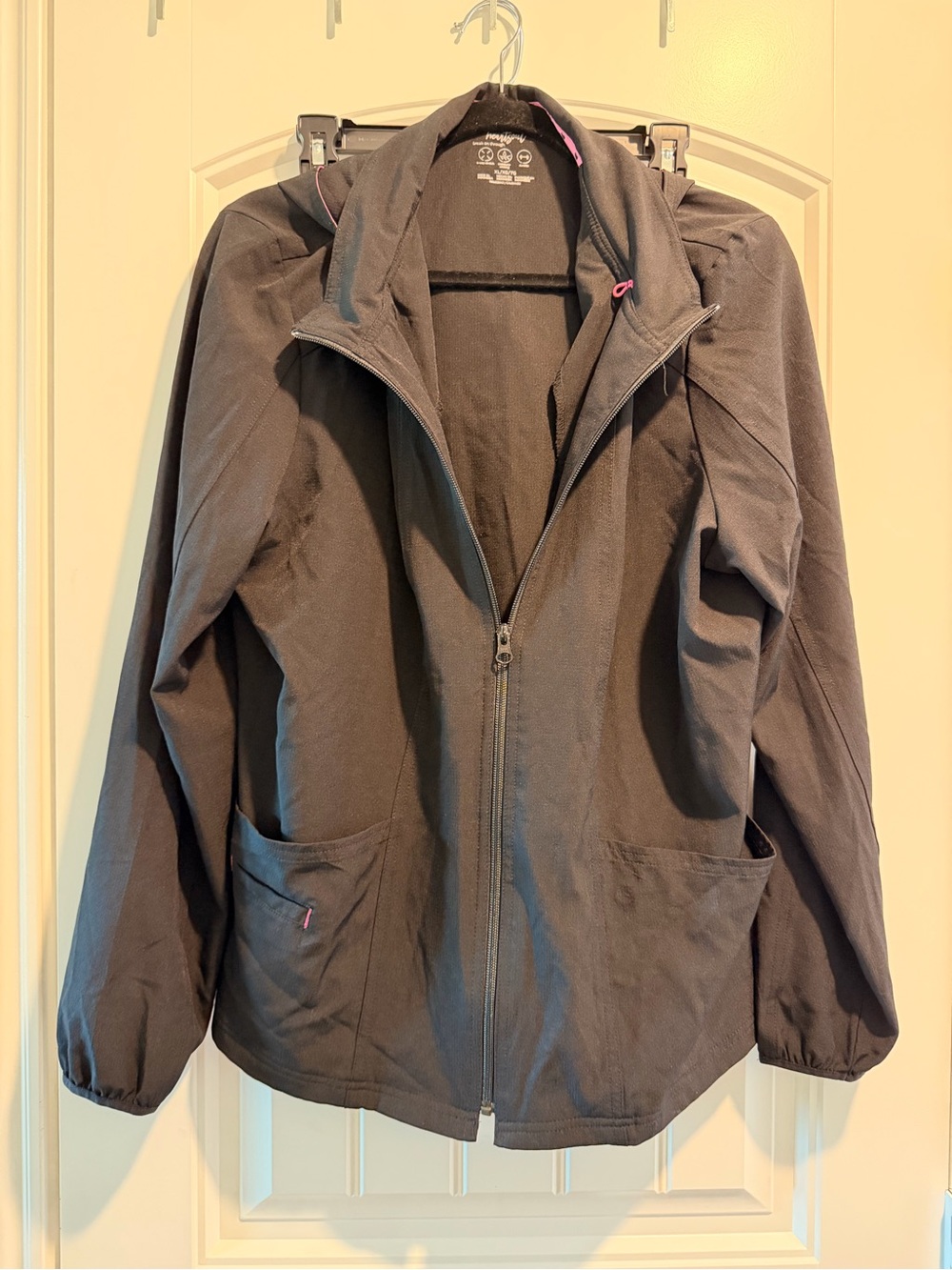 HeartSoul Women's Hooded Utility Jacket - Gray with Pink Accents
